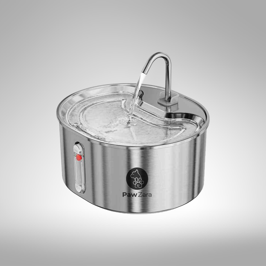 Paw Zara Smart Cat Water Fountain – 3.2L – Stainless Steel – WIRED – 2 Filters