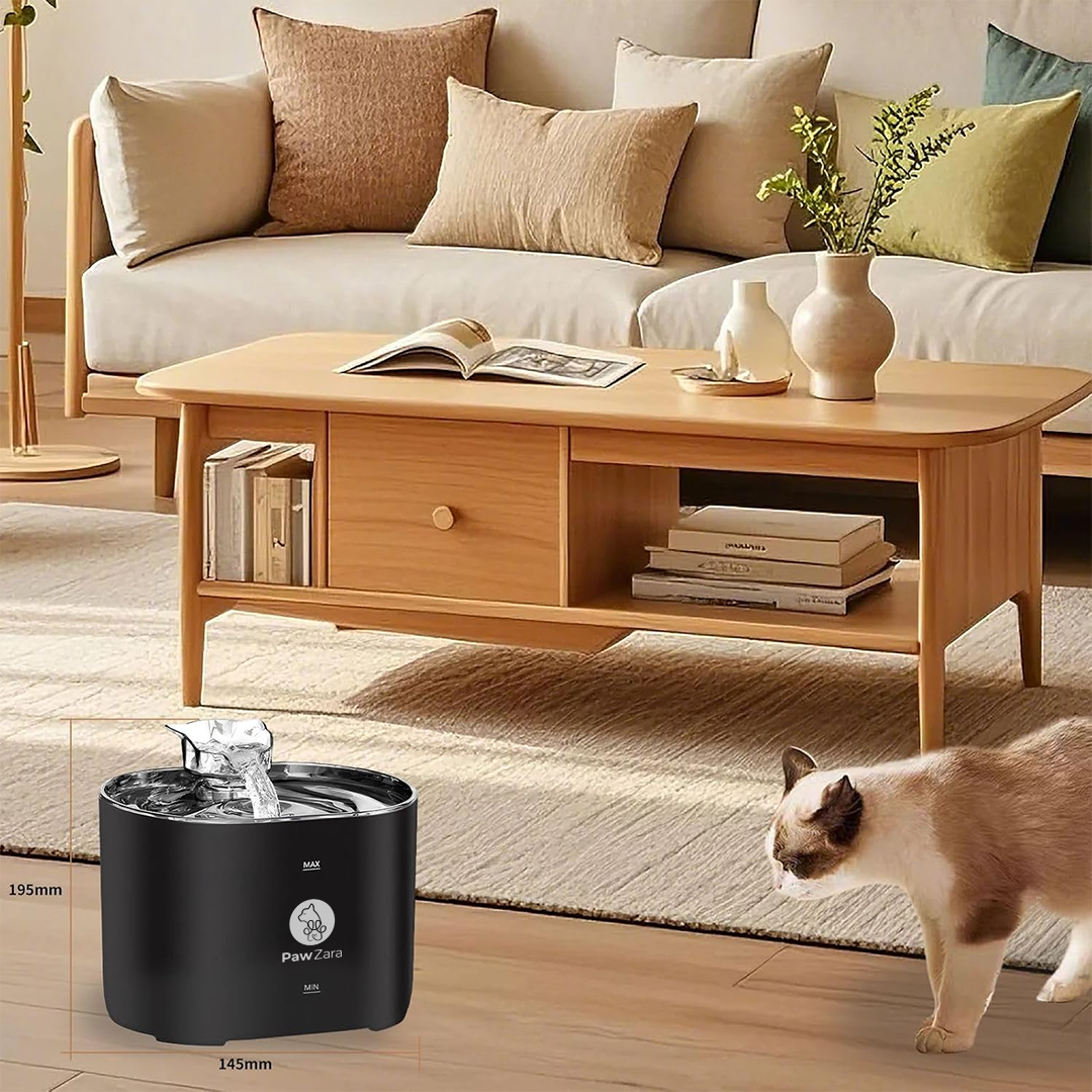 Paw Zara Smart Cat Water Fountain – 2.2L – Plastic, Polypropylene (PP) – WIRED – 4 Filters